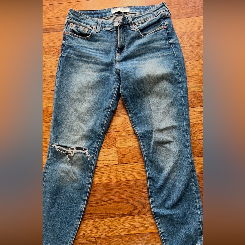 Trave Womens Jeans Blue Denim Distress Low Rise Jeans - Picture 5 of 6